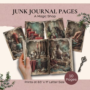 Magic Shop Junk Journal Seiten– Storybook druckbares Papier Download | Vintage Digitale Ephemera | Scrapbook Kit zum ausdrucken
