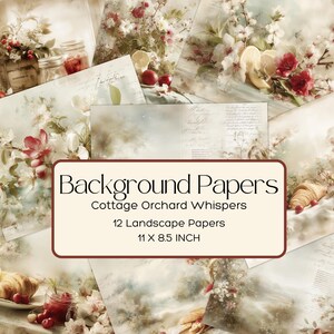 Red Apple Orchard Digital Papers, Cherry and Pasteries Junk Journal Pages, Lemons Berries and Jams Scrapbooking Pages C003