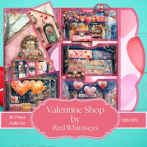 Elegante portafoglio da negozio per San Valentino per regali a tema amore, confezioni romantiche, ricordi sentiti e decorazioni personalizzate, scrapbooking