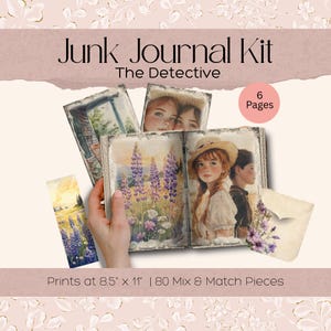 Anne Shirley Junk Journal Kit - Green Gables Digital Scrapbook Paper & Vintage Ephemera Printable Victorian Pages