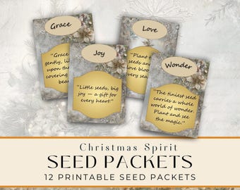 Kerstgeest theezakje envelopset, afdrukbare ongewenste tijdschrift ephemera, theezakjehouder afdrukbaar, vrolijk envelopcadeau