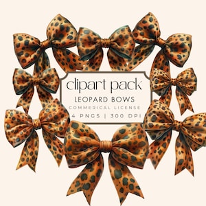 Watercolor Leopard Bows Clipart PNG Cheetah Bow Tie Clipart Coquette Leopard Print Bow Hand Drawn Bow Clipart Leopard Print Bow DIY Design