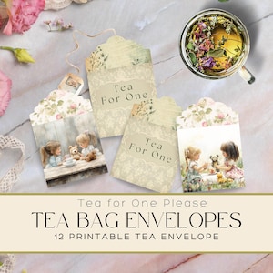 Tea Bag Envelopes, Shabby Chic Tea Bag Envelopes, Tea Party Printable, Junk Journal, Happy Mail, Tea Gifts, Victorian Tea, Bridal Tea Favor