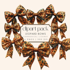 Watercolor Leopard Bows Clipart PNG Cheetah Bow Tie Clipart Coquette Leopard Print Bow Hand Drawn Bow Clipart Leopard Print Bow DIY Design