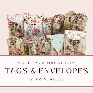 Mini Envelopes e Etiquetas para o Dia das Mães - Artesanato DIY fofo para mães e filhas, embrulhos para presentes, scrapbooking, toque pessoal JJ218