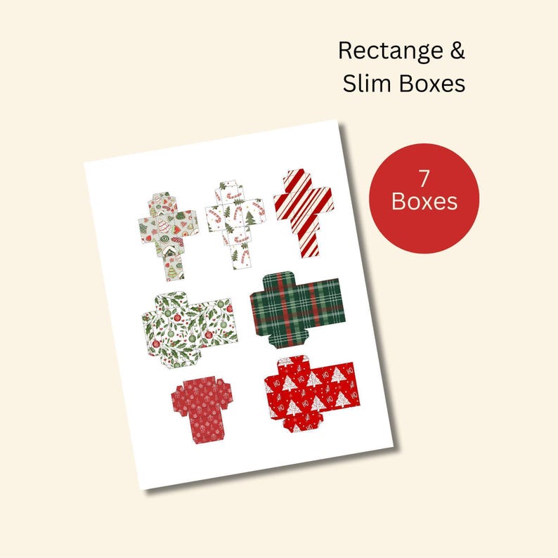 Miniature Dollhouse Christmas Boxes, Charming Festive Decor, Printable for Dollhouse Accessories, Holiday Miniatures for Dollhouses, 1:12 image 5