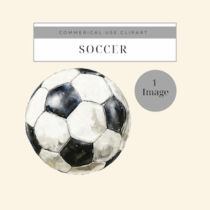 Soccer Ball Watercolor Clipart, Sports Ball Transparent PNG, Instant Download Image, Sports Graphic Clipart