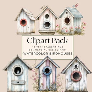 Vogelhuisje clipart vogelliefhebber kunst cadeaus voor moeder kinderkamer muur decor, downloadbare digitale kunst print ontwerpen voor shirts png bundel illustraties