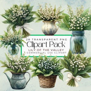 Lily of the valley clipart, Lily of the valley PNG, Wedding clipart, Watercolor clipart, Watercolor flower, Watercolor flower png