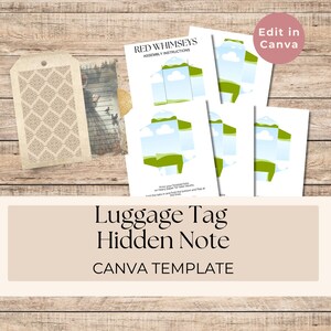 Modelo de bilhete oculto para etiqueta de bagagem para impressão, dois pacotes exclusivos, itens efêmeros para diário de lixo, bolsos para scrapbooking para download
