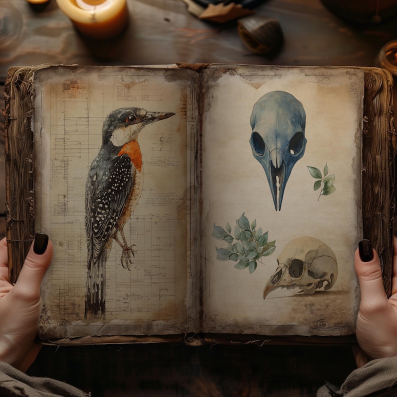 Cabinet of Curiosities Junk Journal Kit, Digital Scrapbook Paper, Natural History Printable, Victorian Science Pages, Vintage Ephemera Craft image 6