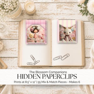 Hidden Paperclips Cottage Girl Whimsical Chic Junk Journal Kit, Country Cottagecore Ephemera Download, Printable Craft Scrapbook C001