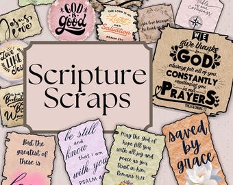 Ritagli di Scritture, Junk Journal, Bible Journaling, Adesivi, Versetto, Preghiera, Ritaglio di precisione, Fede, My Porch Prints, Stampabile, Download digitale