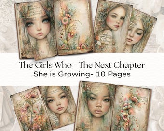 She Is Growing Junk Journal Kit, Girls Who Next Chapter, Printable Teen Journal Pages, Faith Courage Florals Affirmations, Vol 4 C013, 2026