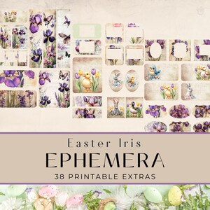 Vintage Easter Ephemera - Easter Bunny Spring Junk Journal Supplies, Gift Tags & Bunnies for Crafting, Scrapbooking, and Decor