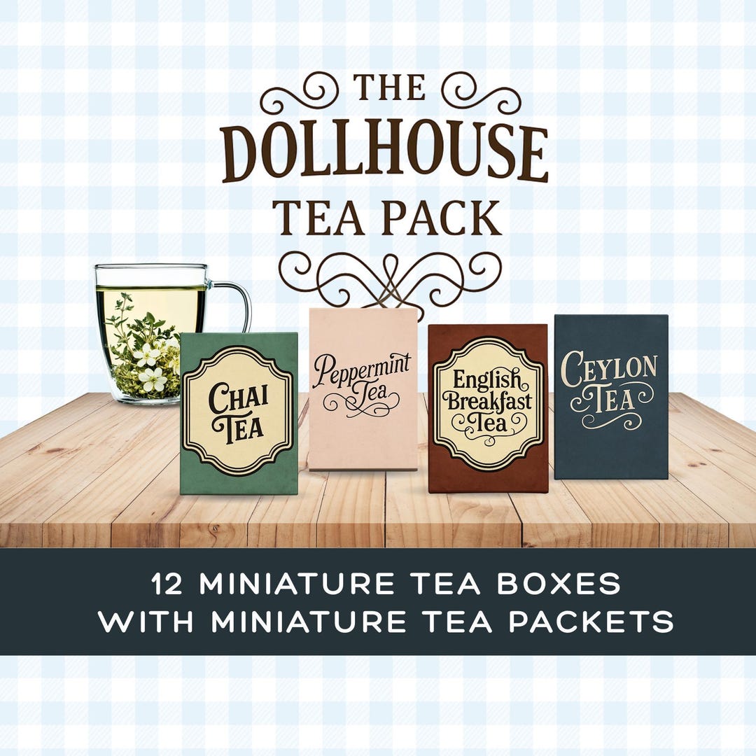 Prinatable Tea Set Printable Tea Set Packages, Dollhouse Miniatures, Tea Bag, Decor ...