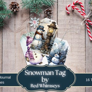 16 Unique Gift Present Snowman Gift Tags, Christmas Tags School tag Digital Christmas Tag Kids Tag Christmas gift tag Children&#39;s Christmas