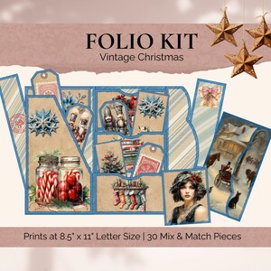 Vintage Old World Winter Folio, Merry Christmas Junk Journal, Cozy Winter, Holiday Tags, Vintage Christmas, Digital Kit, Vintage, Download