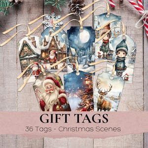 36 Unique Gift Present Christmas Tags Christmas School tag Digital Christmas Tag Kids Christmas Tag Christmas gift tag Children&#39;s Christmas