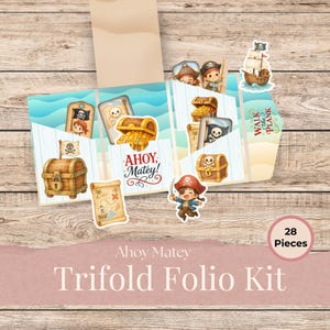 Cuaderno pirata para niños - Lindo diario imprimible efímero - Tema de aventura - Kit de manualidades para niños
