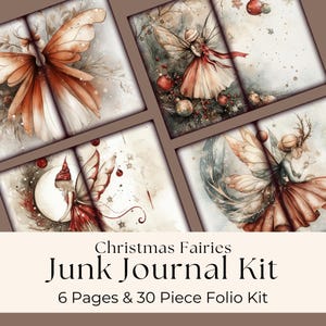 Winter Fairies Digital Junk Journal Kit | Christmas Printable, Winter Collage, Fairytale Paper, Magical Journaling Supplies