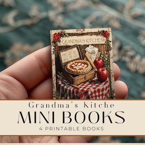 Livro de receitas da vovó, mini livro com tema de culinária, diário de lixo digital, atividade de artesanato, itens efêmeros para impressão, folha de colagem 11 x 8,5