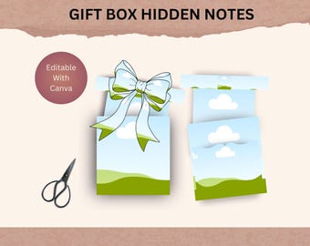 Christmas Present Gift Hidden Note, Digital Download for Crafting, Canva Template, Junk Journal Canva Template, Commerical Use