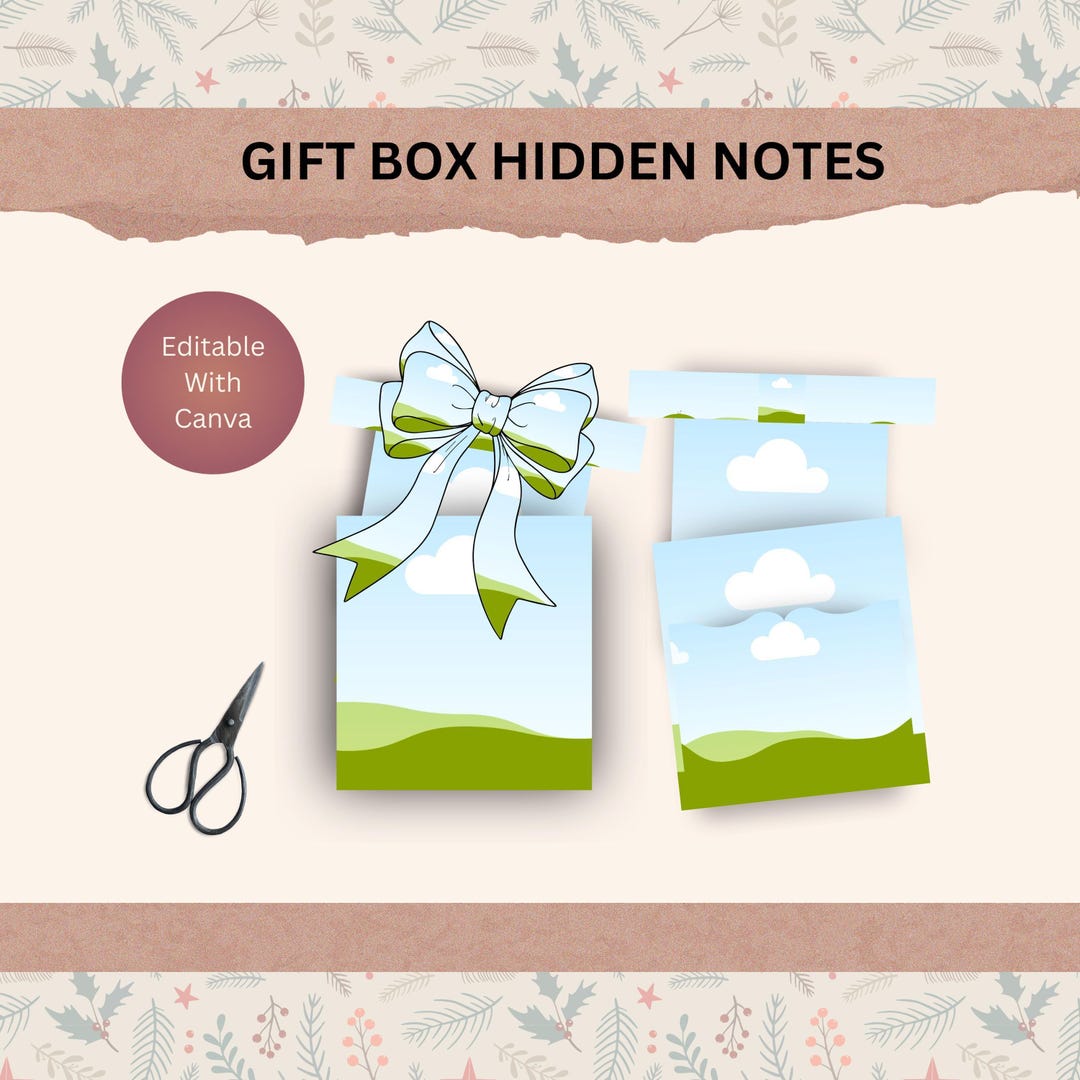 Christmas Present Gift Hidden Note, Digital Download for Crafting ...