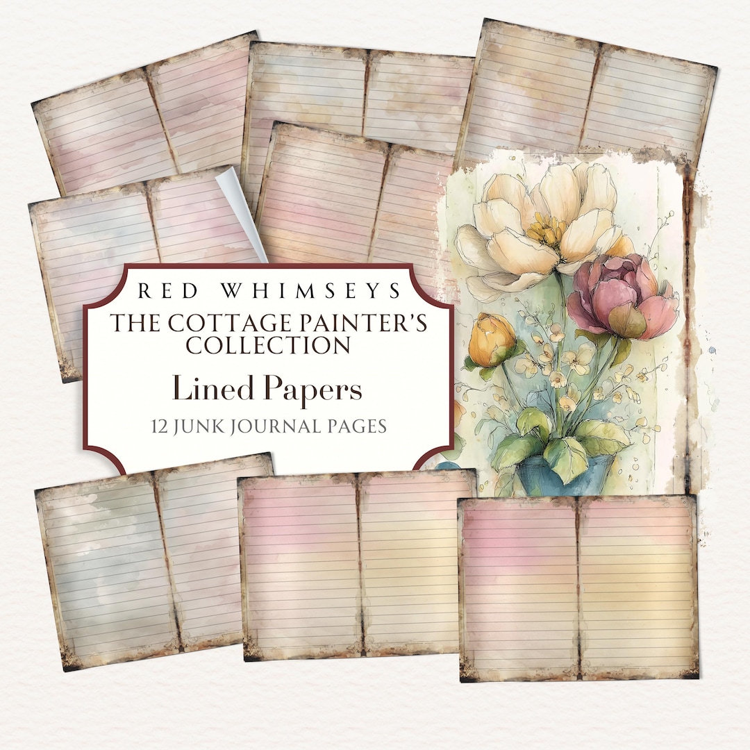 The Cottage Painter's Collection Lined Junk Journal, Background Papers ...