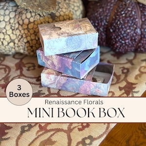 Printable Mini Box junk Journal, Moody Floral Mini craft storage box, ephemera organizer kit, Junk journal box, tiny gift box mini books box