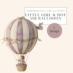 Roze aquarel luchtballon clipart, babymeisje douche graphics, decor kinderkamer, schattige png, digitale scrapbooking, ontwerp uitnodiging feest
