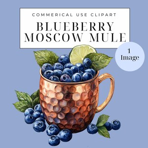 Moskau Mule Cocktail Clipart | Aquarell Digitaler Download | Hochzeit Signature Getränkekarte