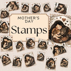 Moederdagstempels, stickervel, ideaal voor planners, dagboeken, scrapbooking, bulletjournals, enz.