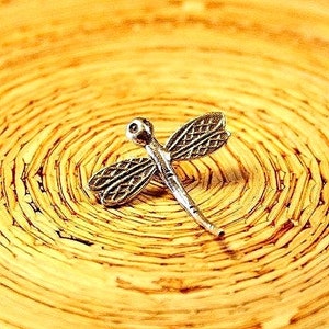Dragonfly handmade silver charm