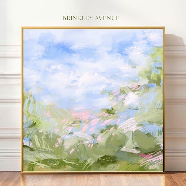 Soft Pastel Abstract Landscape Canvas Art: Modern Impressionist Print, Contemporary Coastal Abstract Landscape Art Print