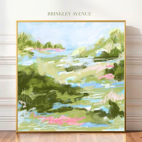 Natural Coastal Landscape Canvas Art: Pastel Neutrals Wall Decor, Modern Impressionist Print, Grandmillennial Style Art