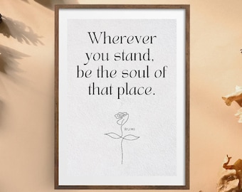 Rumi quote digital print, Inspirational quote, Wall art, Printable decor, Motivational quote,
