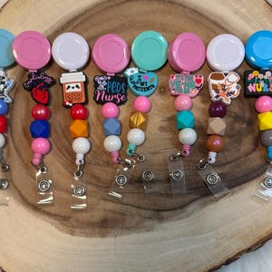 Silicone beaded badge reel, retractable beaded badge reel, nursing badge reel, custom Keychain, bracelet keychain,  ID holder, gift