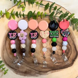 Silicone beaded badge reel, beaded keychain, nursing badge reel, custom Keychain, bracelet keychain,  ID holder, gift