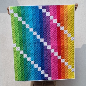 Rainbow Jelly Roll Quilt Pattern- Easy