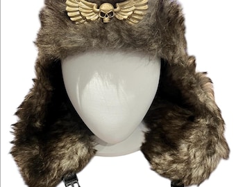 Valhallan Ice Warrior / Military Hat / Jurgen: Fantasy Cosplay Cap with 3D Printed Badge