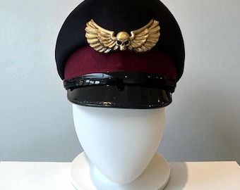 Commissar / Military Hat: Fantasy Cosplay Cap with 3D Printed Badge