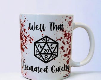 Taza de Dungeon Master/DnD - Bueno, eso escapó rápidamente d20