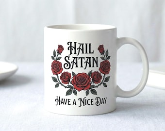 Hail Satan Mug - witchcraft, history, Satan, goth, gothic