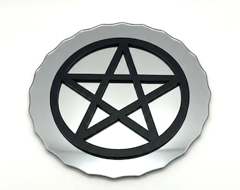 Pentagram Altar Mirror / Spell Candle plate