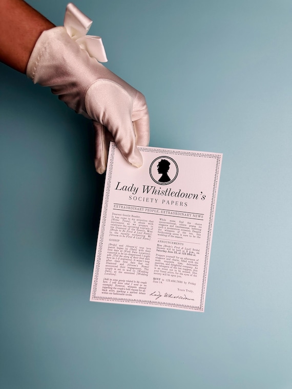 Lady Whistledown's Society Papers Bridal Shower Invitation
