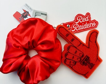 Red Satin Pocket Scrunchie