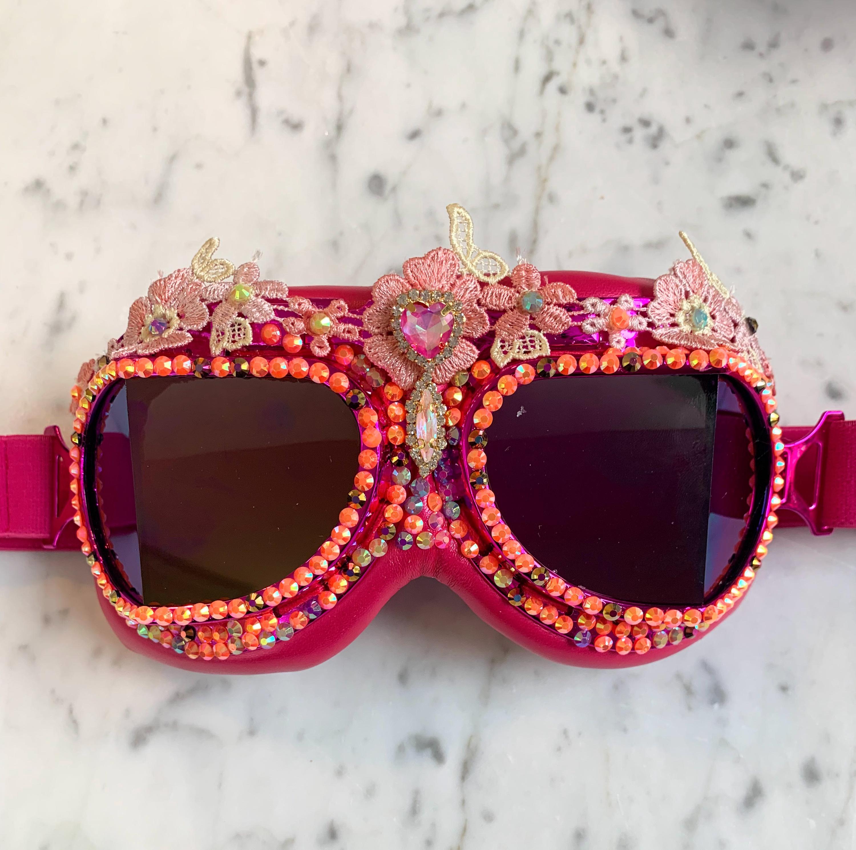 Hot Pink Festival Goggles, Ravewear Burning Man Desert  display picture 2