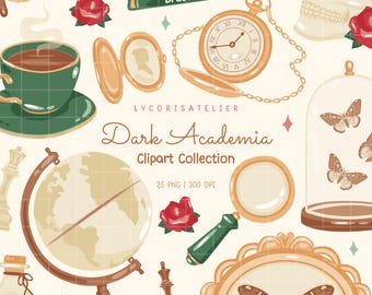 Dark Academia Bookish Clipart, Frankenstein Gothic Novel Aesthetic, Moody Library Elements, Booktok Reader Graphics PNG