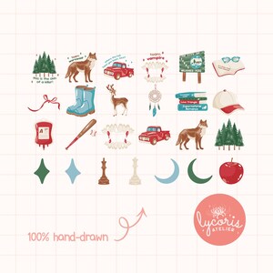 Supernatural Romance Clipart PNG, Vampire Romance & Werewolf Bookish Bundle, Paranormal Romance Graphics, BookTok Reader Aesthetic